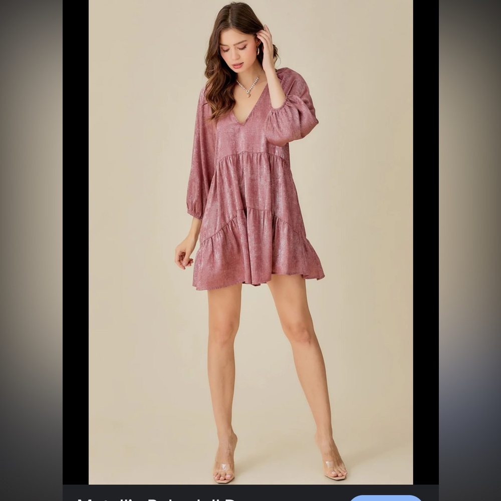 Purple V-Neck Dress